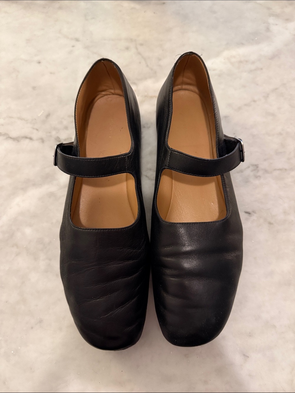 Mansur Gavriel Leather Glove Mary Jane in black